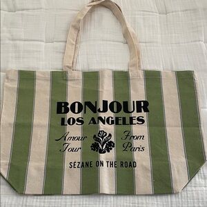 NWOT Sézane Striped Canvas Tote Bag